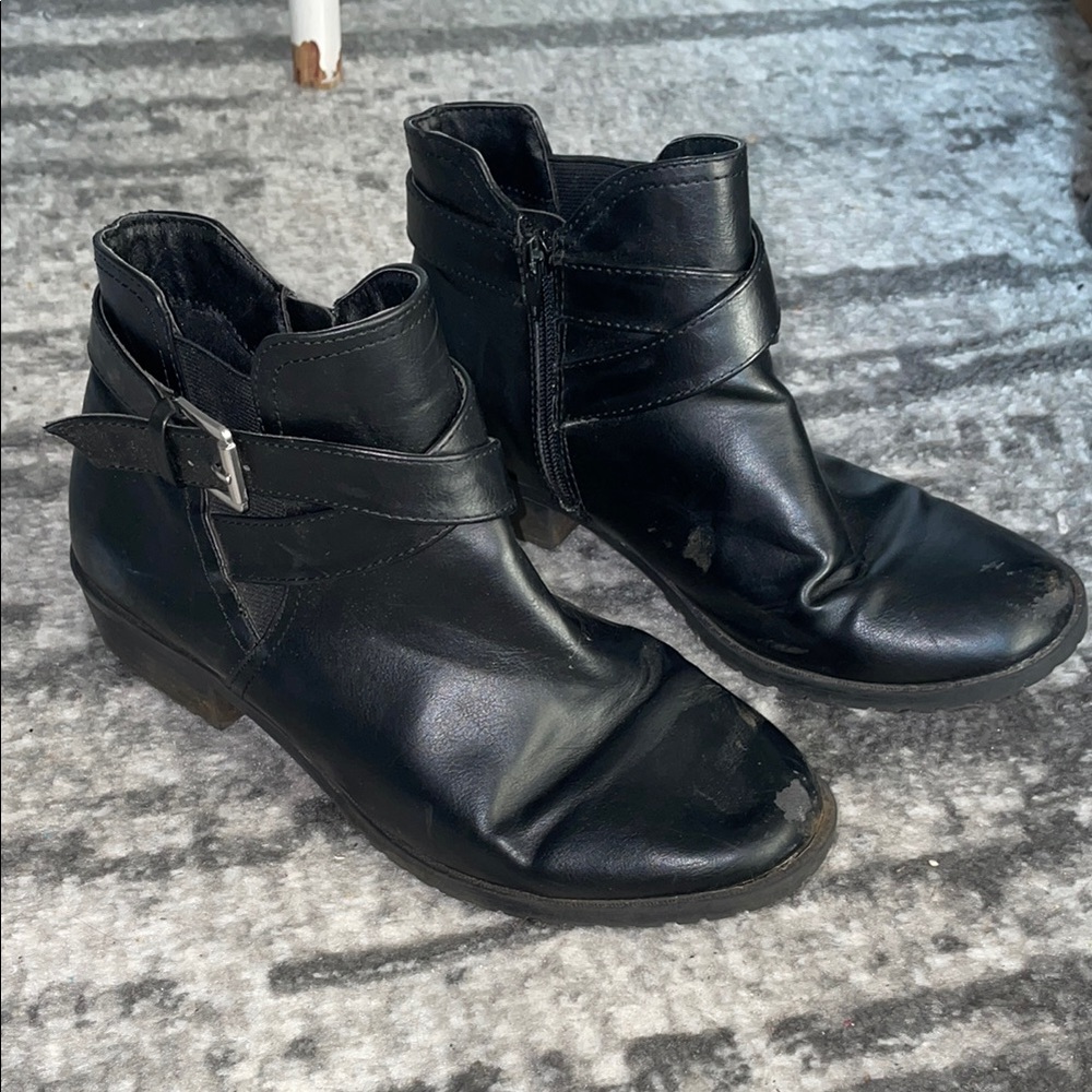 Black Leather Ankle Boots